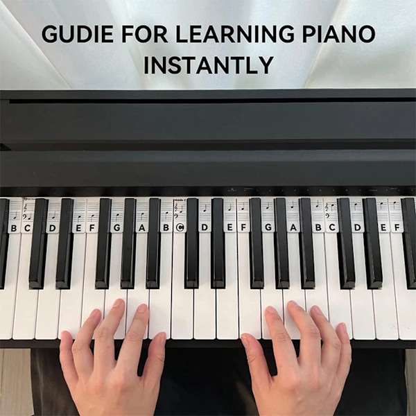 INF Avtagbara piano- och tangentbordsetiketter 61 tangenter Vit Vit Hvid