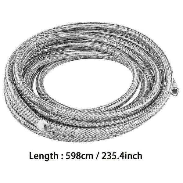 AN8 Monteringssats Rostfritt Stål PTFE Flätad Oljebränsleslang med Ände 20FT E2U207