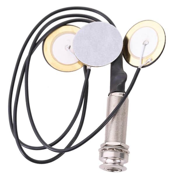 8X Piezo kontaktmikrofon 3 transduser-pickuper med endepinnejack for Kalimba Black