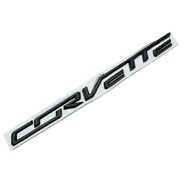 Auton 3D-metallitarrat Chevrolet Corvette C3 C4 C5 C6 C7 C8 -malleille, auton takaluukun kirjaintunnus, tyylitarrat, lisävarusteet Black