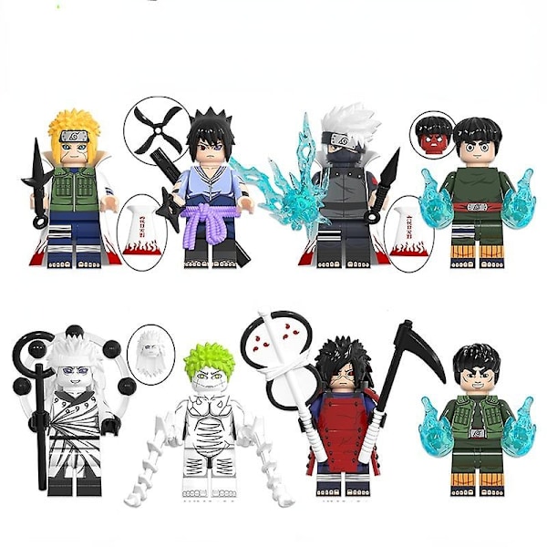 8 stk Naruto samlefigurer Minifigur byggeklosser - Perfekt