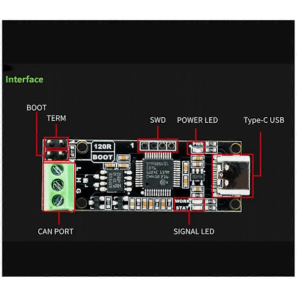 CANable V2.0 Pro CANbus Lähetin-vastaanotin USB - PCAN Protokolla Adapteri