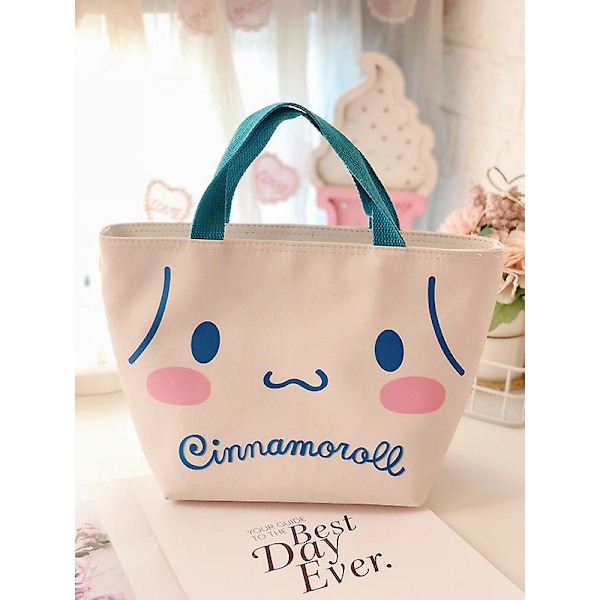 31cm Sanrios Kawaii Cartoon Mymelody Kuromi Cinnamoroll Student Office Worker Handbag Isolerad Lunch Box Bag Pu Lunch Bag Cinnamoroll