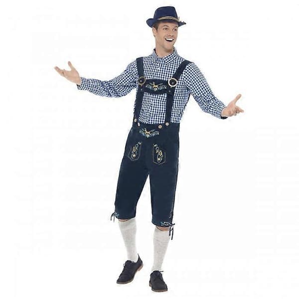 Herr Deluxe Rutger Bayersk Traditionell Kostymset Blue L