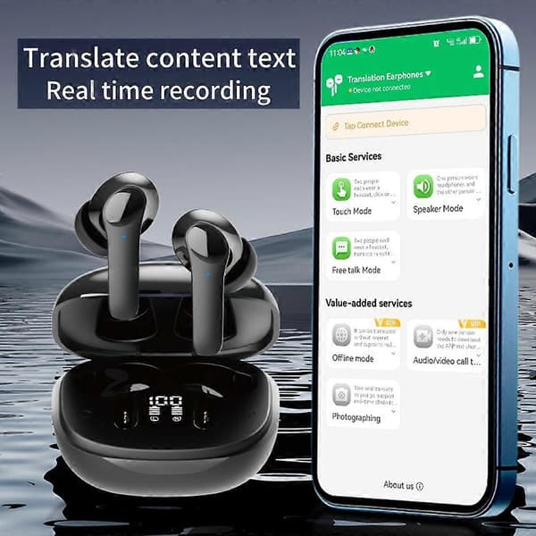 B11 Smarte Stemmeoversettelsesørepropper Støyreduksjon Bluetooth-kompatible In-Ear Hodetelefoner - Hvit