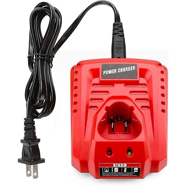 12V Hurtiglader Erstatning for MIL 12V Batterilader, Kompatibel med Milwaukee M12 Litiumbatteri 12Volt 48-11-2401 48-11-2411 48-11-2412, Euro