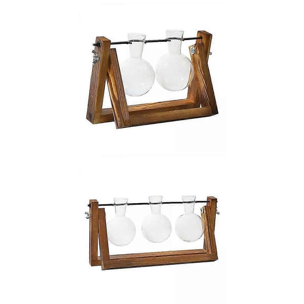 hg Set med 2 klara glasvaser planter terrarium hydroponisk för hemkök