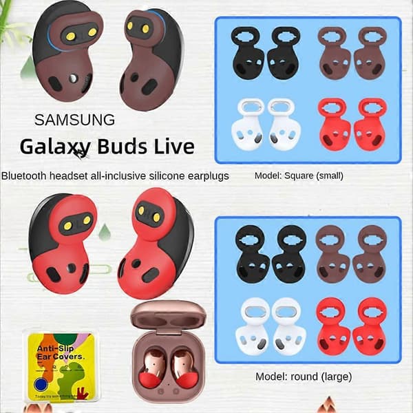 Galaxy Buds Live Silikonørepropper, 8 par erstatningsørepropper, ikke-ørepropp ørepropppute