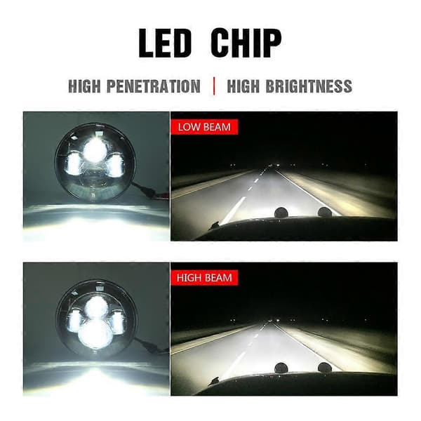 2007-2018 For Jeep Wrangler JK Combo 7' runde LED-frontlykter blinklys