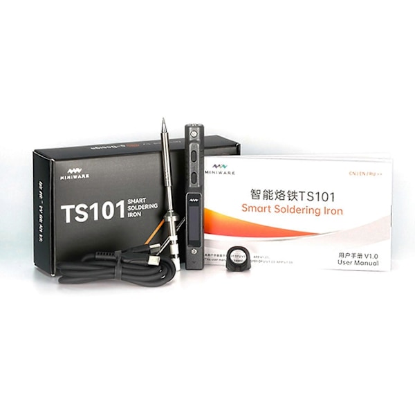 TS101 90W Loddekolbe Elektrisk Loddekolbe m/ESD Jordingsklemme USB Kabel+TQF js C TS101-B2