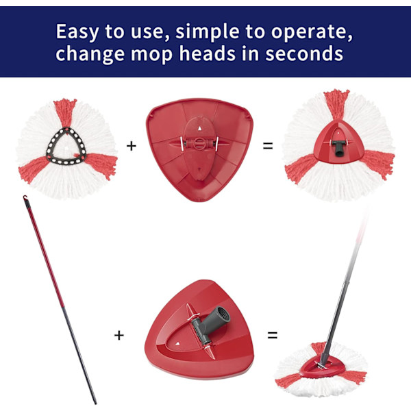 [KK] Spin Mop Replacement Base Head for Vileda Mop, Triangle Spin Mop Head Disc for Vileda Easy Wring Mop - Plastic Case Disc Part