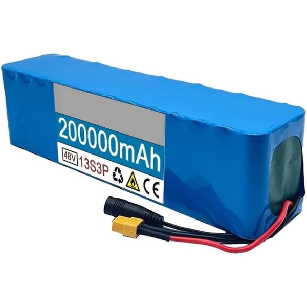 Ebike-batteri, 48V 200Ah 2000W 13S3P 48V Litium-Ion-batteri för 54,6V E-Bike Elcykel Scoot