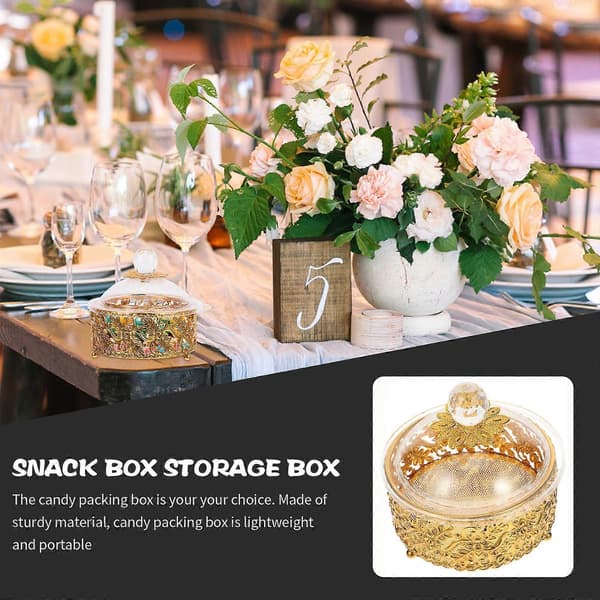 [KK] 【jia】Golden Candy Box Desktop Candy Storage Box Compatible with Storage 2pcs