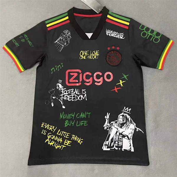 Ajax 21/22 3. pelipaita Bob Marley -erikoispainos Miesten Musta Black M