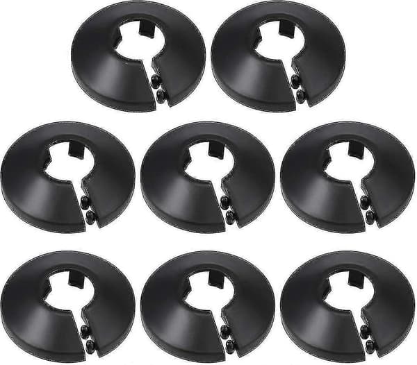 16 mm rörskyddsdekoration PP-radiatorrosett Vattenrörsväggskydd Svart 8 st Z