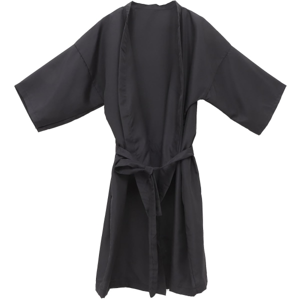 Salong Client Klänning Robes Cape Frisör Salong Hårklippning Smock för kunder Kimono Style (svart)