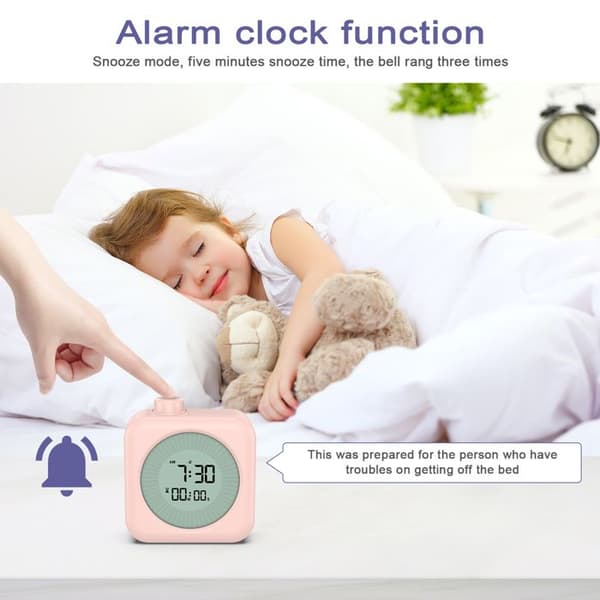 3-i-1 Digital Visuel Timer, 60-Minutters Nedtælling, Køkken Stopur, Pink