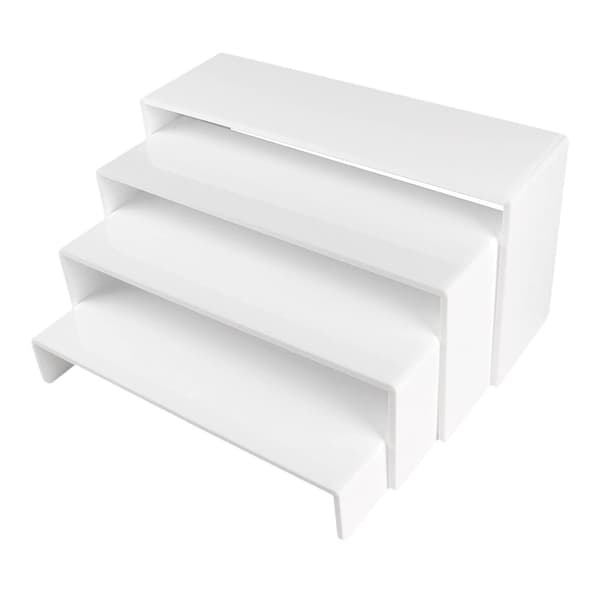 4x Akryl Display Riser Showcase Buffet Riser til Samlinger Parfume Ringe