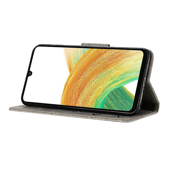 Fodral för Samsung Galaxy A16 5G Fjärilar Blomma Läder Plånbok Flip Telefon Skal - Multicolor Grey