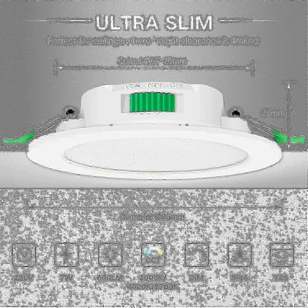 12 stk 7w Hvit Led Downlight Innfelte Taklamper Slank Spot Light