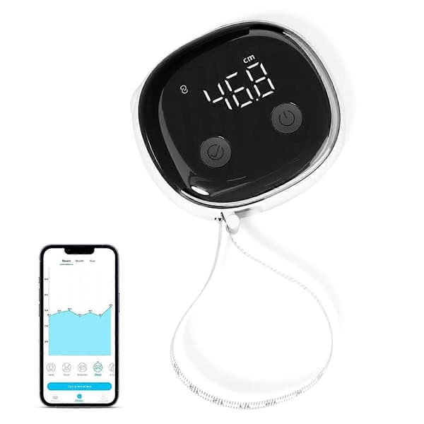 Smart kroppsmålebånd med APP, Bluetooth kroppsmålebånd Black  White