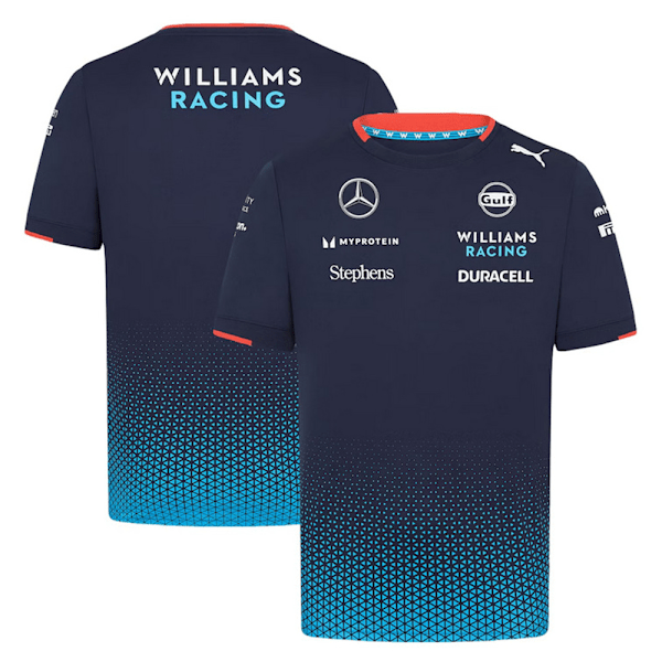 Williams F1 Racing Suit Herr T-shirt Team T-shirt 2024 Marinblå Sommar Sport Kortärmad Marinblå Navy Blue 3XL