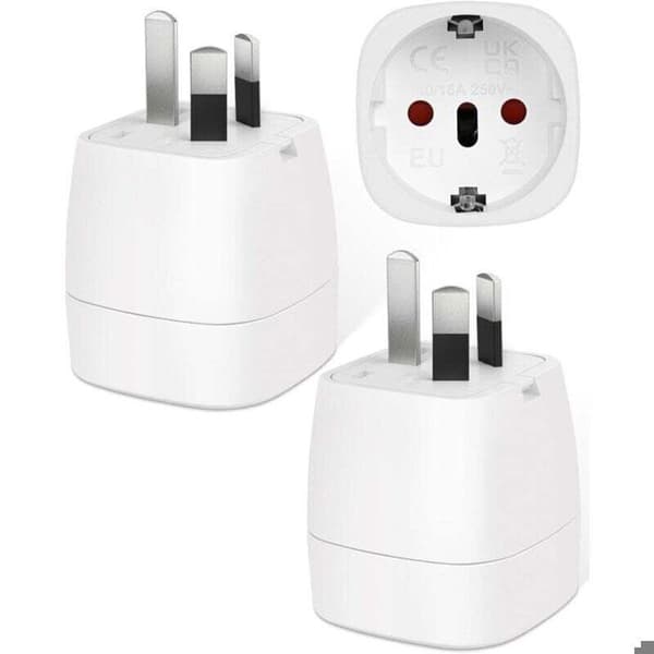 Reseadapter - ZOR® - 2 stycken - FR 2-stift till AU 3-stift - Typ I