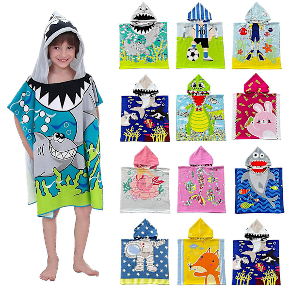 Kids Robe Hooded Beach Swimming Towel Quick Dry Bath Towel Girls Boy