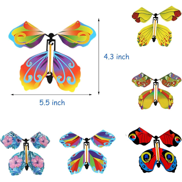40 stk Magiske Flygende Sommerfugl Leke - Vinddrevet Gummibånddrevne Dekorasjoner