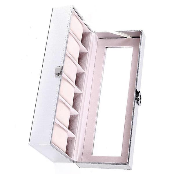 6 Gitre Ur Opbevaringsboks Specialetui til Kvinder Piger Ure Dekorativ Organizer Mode G Silver