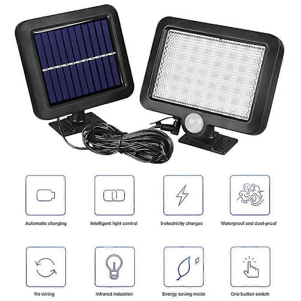 Solcellelamper for utendørs bruk, 56 LED solcellelampe utendørs med