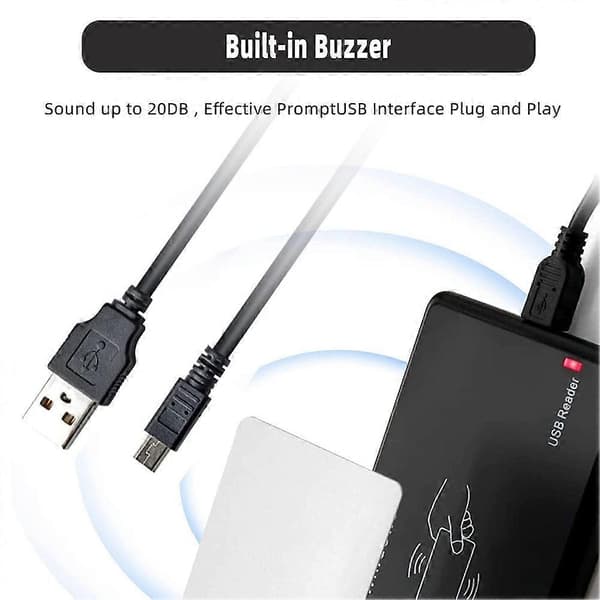 USB RFID-leser ID-kortleser Kontaktløs kortleser for EM4100 black