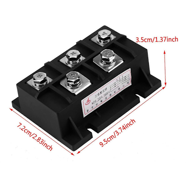 200A Amp 1600V MDS200A Trefase Diode Bro Likretter Strømmodul