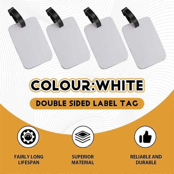 Sublimeringsemner Bagasjelapper Hvite Tomme Reisebagasjelapper White