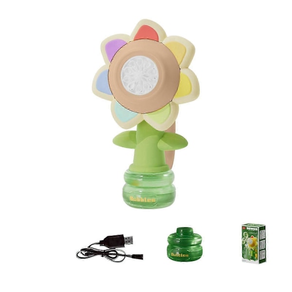 Solsikke Boblemaskine Syv Farver Blomst Fuldautomatisk Bobleblæsning 30ml Flye244796 Pink One Size
