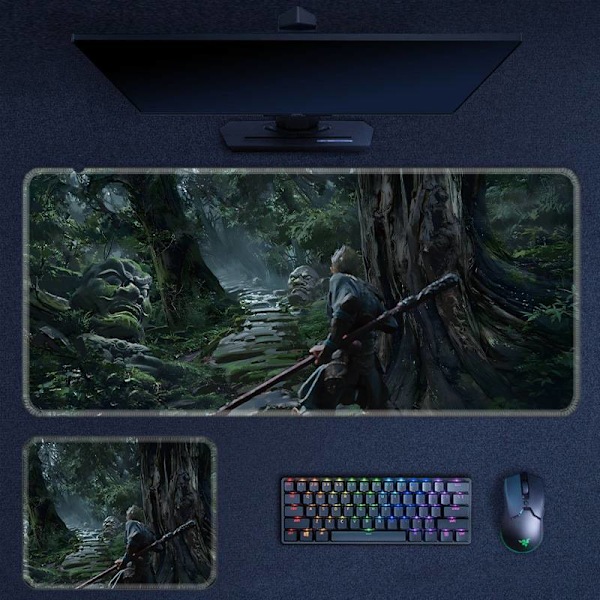 Svart Myt Wukong Musmatta Spel Tangentbordsplatta Skrivbordsplatta Spel Perifer Present 102 102 900x400x3mm