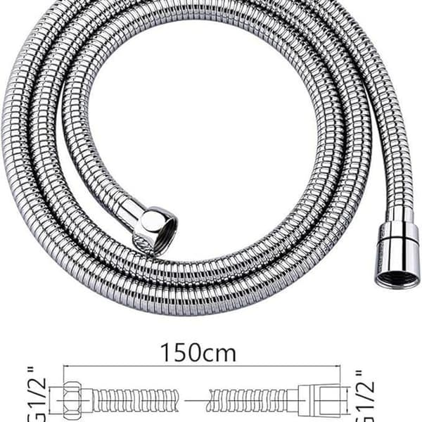150 cm Flexibel Duschslang i Rostfritt Stål för Badrum As shown