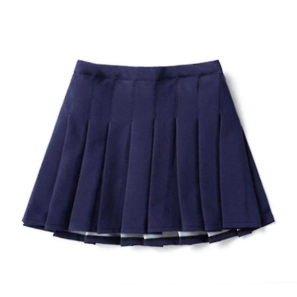 Bebetter Tyttöjen Korkeavyötäröinen Pliseerattu Vetoketjullinen Tenniksen Tyylisen Minihame Navy Blu Navy Blue 110cm 3-4 Years