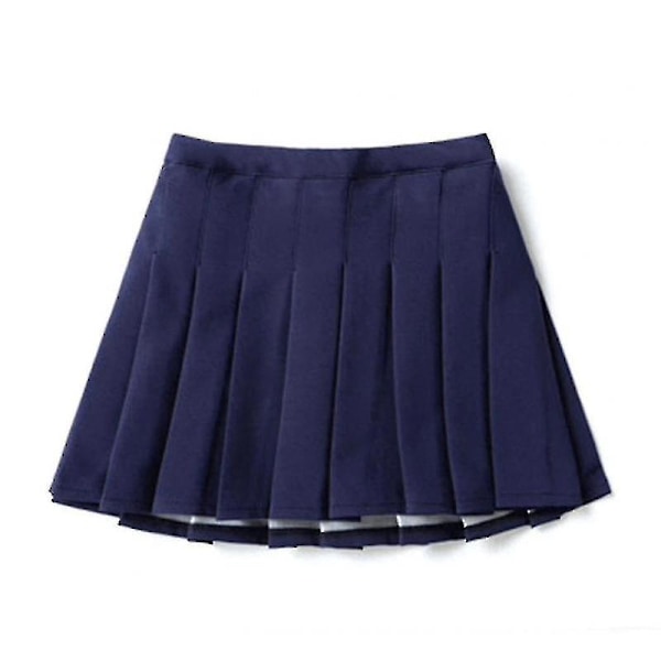 Bebetter Tyttöjen Korkeavyötäröinen Pliseerattu Vetoketjullinen Tenniksen Tyylisen Minihame Navy Blu Navy Blue 150cm 11-12 Years