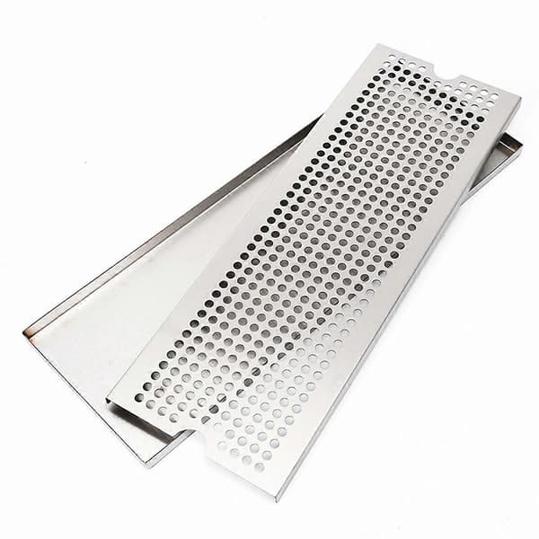 Droppbricka i rostfritt stål för bar, rektangulär vattenuppsamlingsbricka, oljeavloppsbricka, 50x17,5x1,5cm Silver