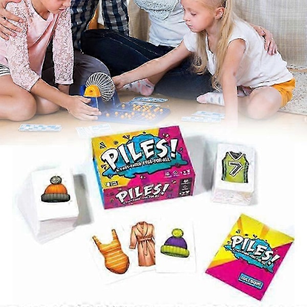 Piles Hurtigt Kortspil - Interaktivt Familie- & Børnebrætspil, Børnetøjs Stable Spil, Lærerigt og Engagerende
