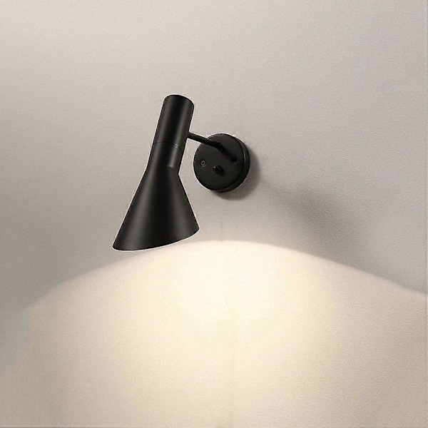 Nordisk Minimalistisk Aj Væglampe Soveværelse Stue Sengelampe Retro Sort Jern Gang Trappeopgang Væglampe Black