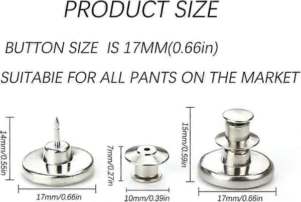 Aftagelige jeansknapper 10-pak Perfect Fit Button