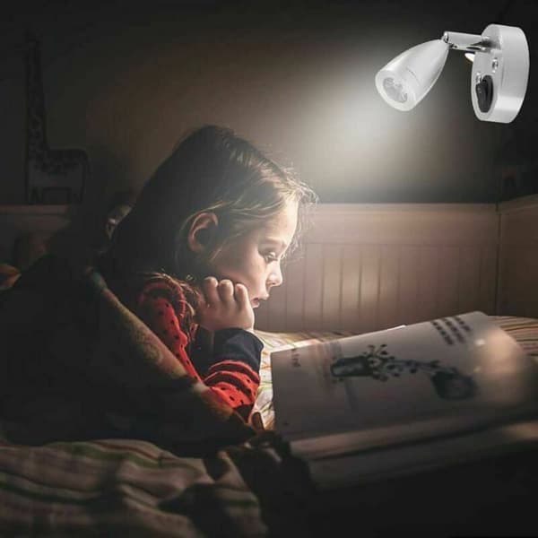 C-12V LED Spot Leselampe, 2 Stykker Caravan Interiørlamper, 3W LED Bobil Leselamper med