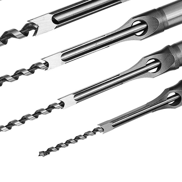 [KK] 【jia】6pcs Square Hole Saw Drill Bit Mortise Chisel Woodworking Tool