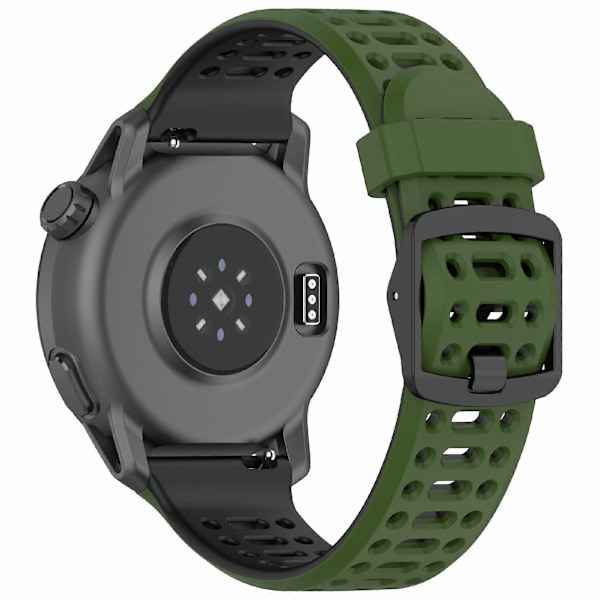 Til Coros Pace 2/ Apex 2/ Apex 42mm Silikone Urrem Dual Farve 20mm Urrem Army Green Black