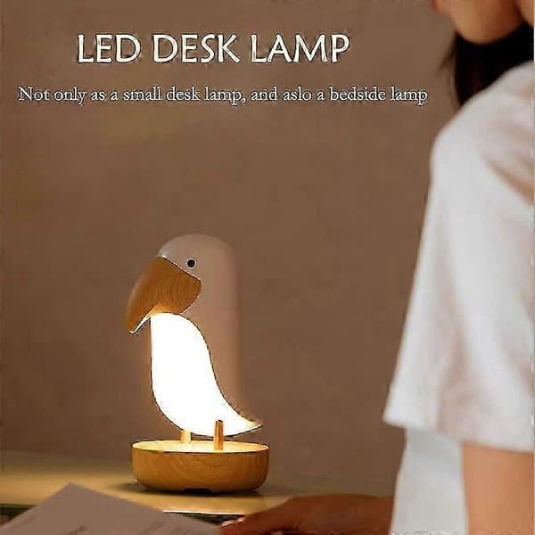 Nattlys for barn, Bluetooth LED-bordlampe, oppladbar neshornfugldesign - Hvit Basic