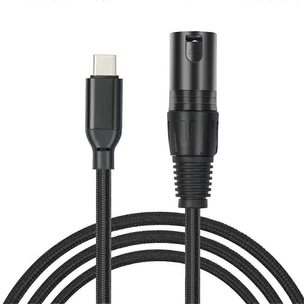 USB C til XLR kabel, 2 m XLR han til USB C konverter adapter