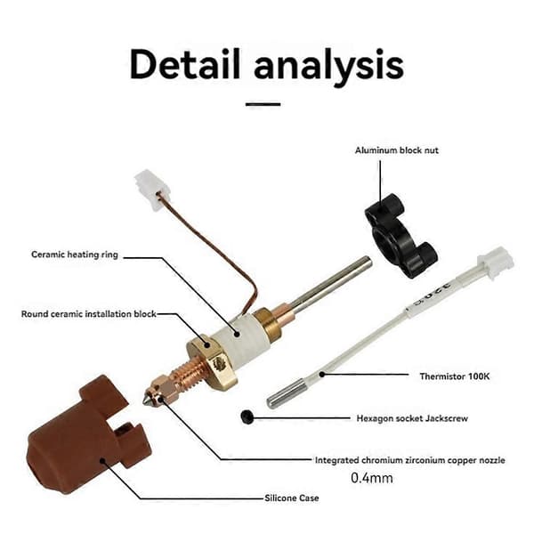 Til Ender-3 V3 Hotend Kit, Keramisk Varmeblok Kit