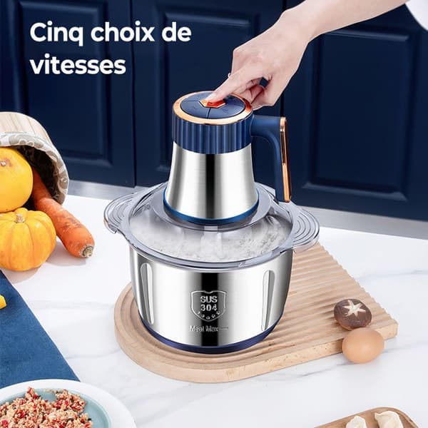 Elektrisk köttkvarn - JOULLI - 5L - 500W - 6 blad - Mörkblå